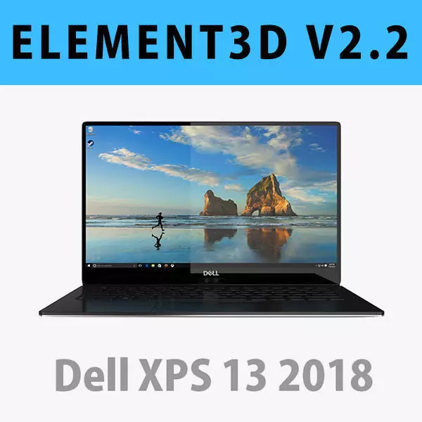 E3D - DELL XPS 13 2018 Black 3D model 3D model_0