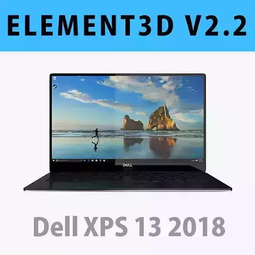 E3D - DELL XPS 13 2018 Black 3D model 3D model