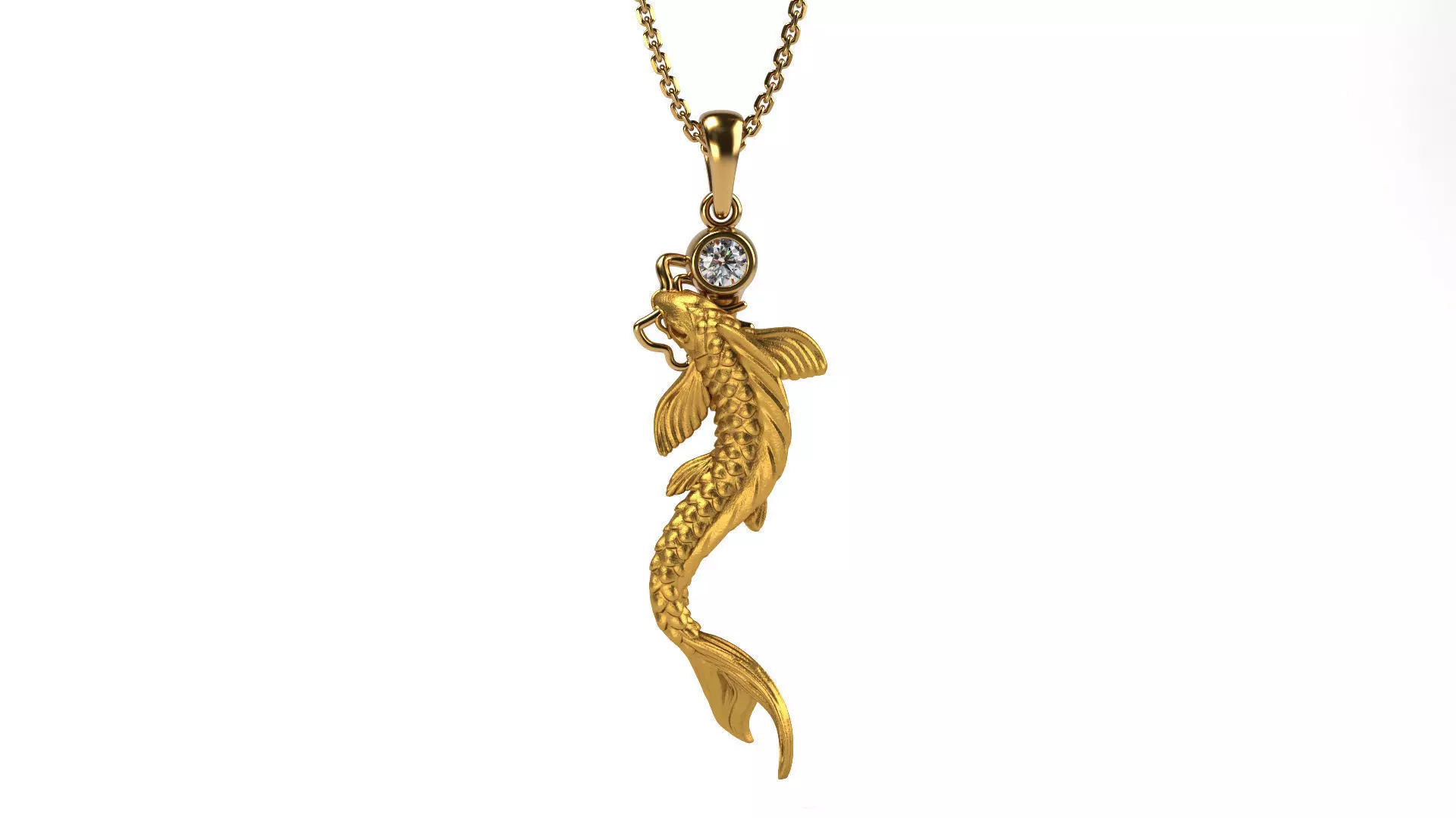 Koi Fish pendant 3D print model