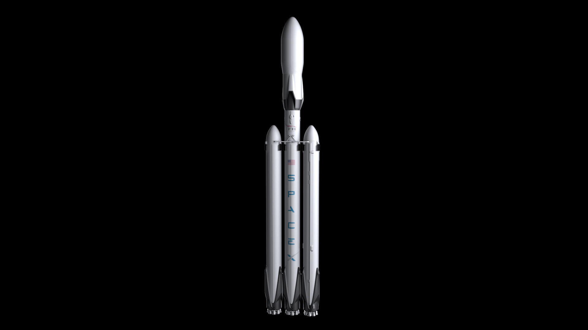 Falcon Heavy Fully Reusable 3D model_1