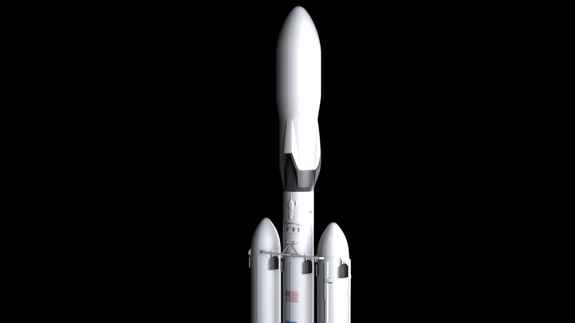 Falcon Heavy Fully Reusable 3D model_3