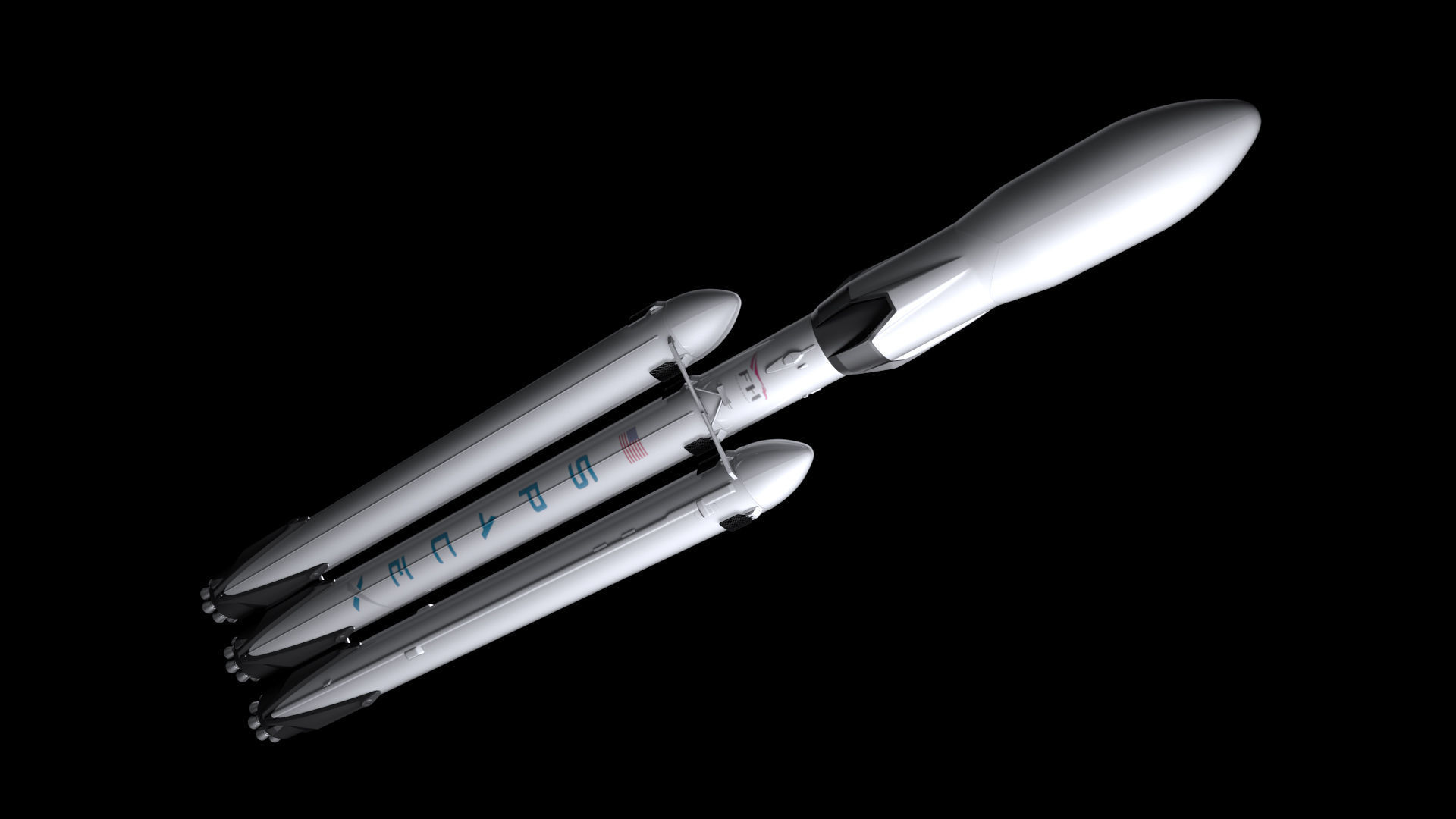Falcon Heavy Fully Reusable 3D model_5
