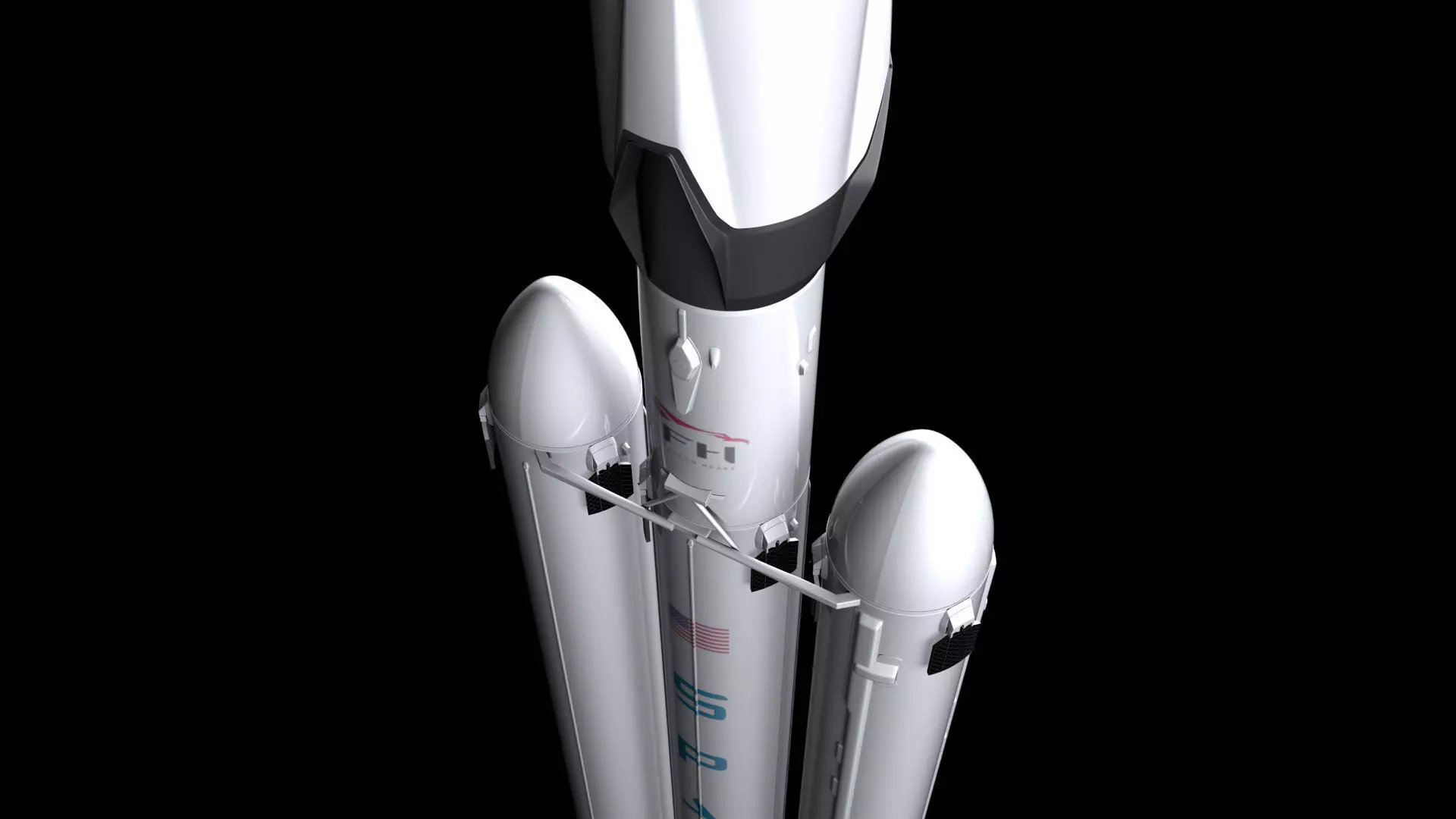 Falcon Heavy Fully Reusable 3D model_0