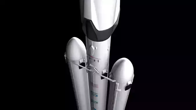Falcon Heavy Fully Reusable 3D model Falcon Heavy Fully Reusable 3D model