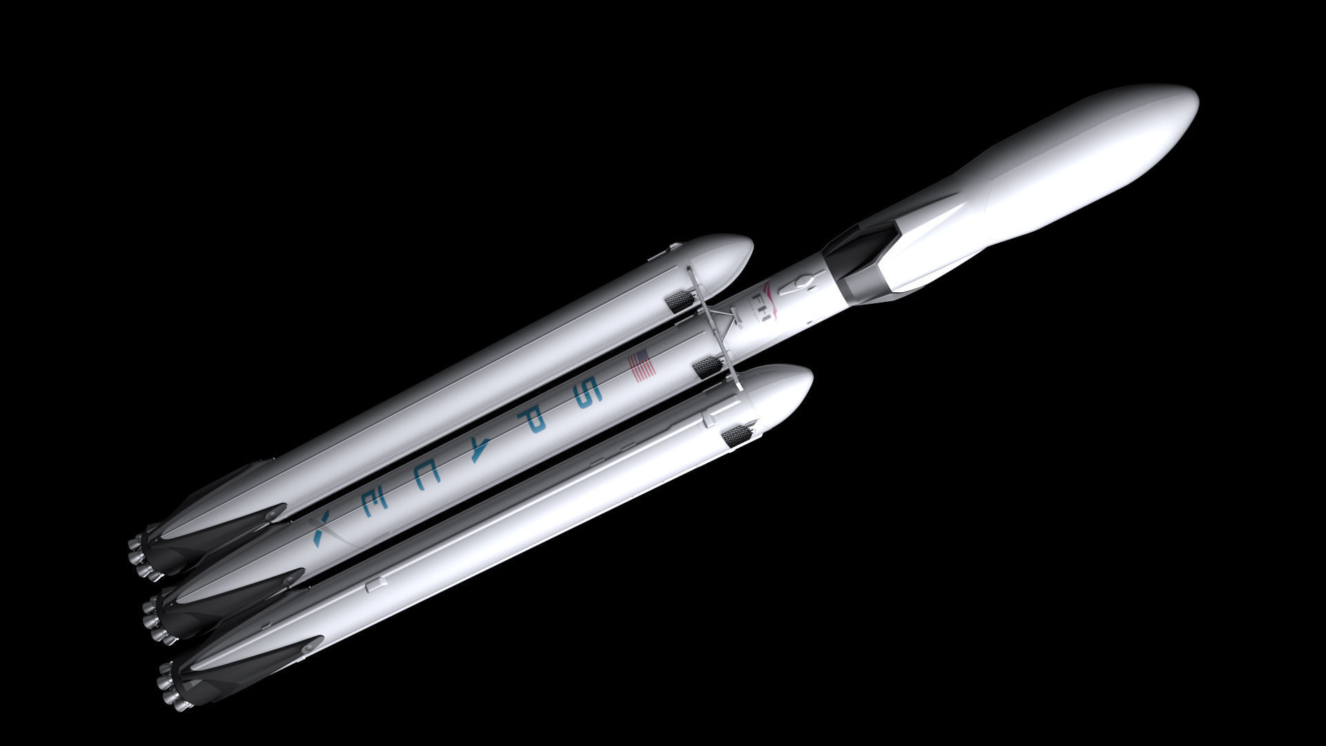 Falcon Heavy Fully Reusable 3D model_6