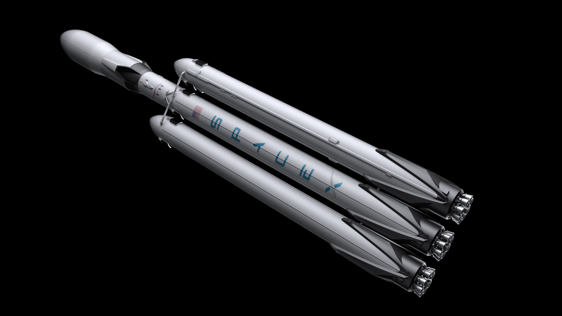 Falcon Heavy Fully Reusable 3D model_7