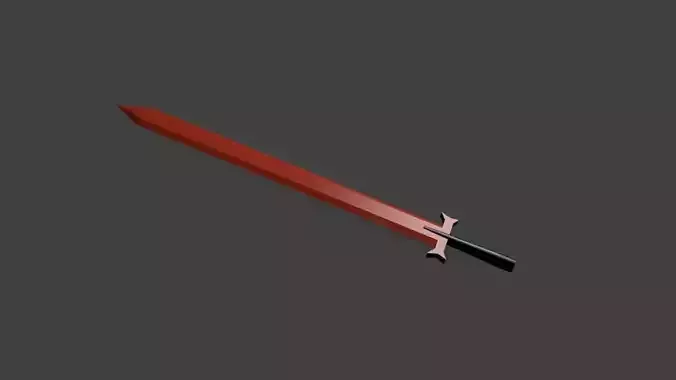 big sword Low-poly 3D model
