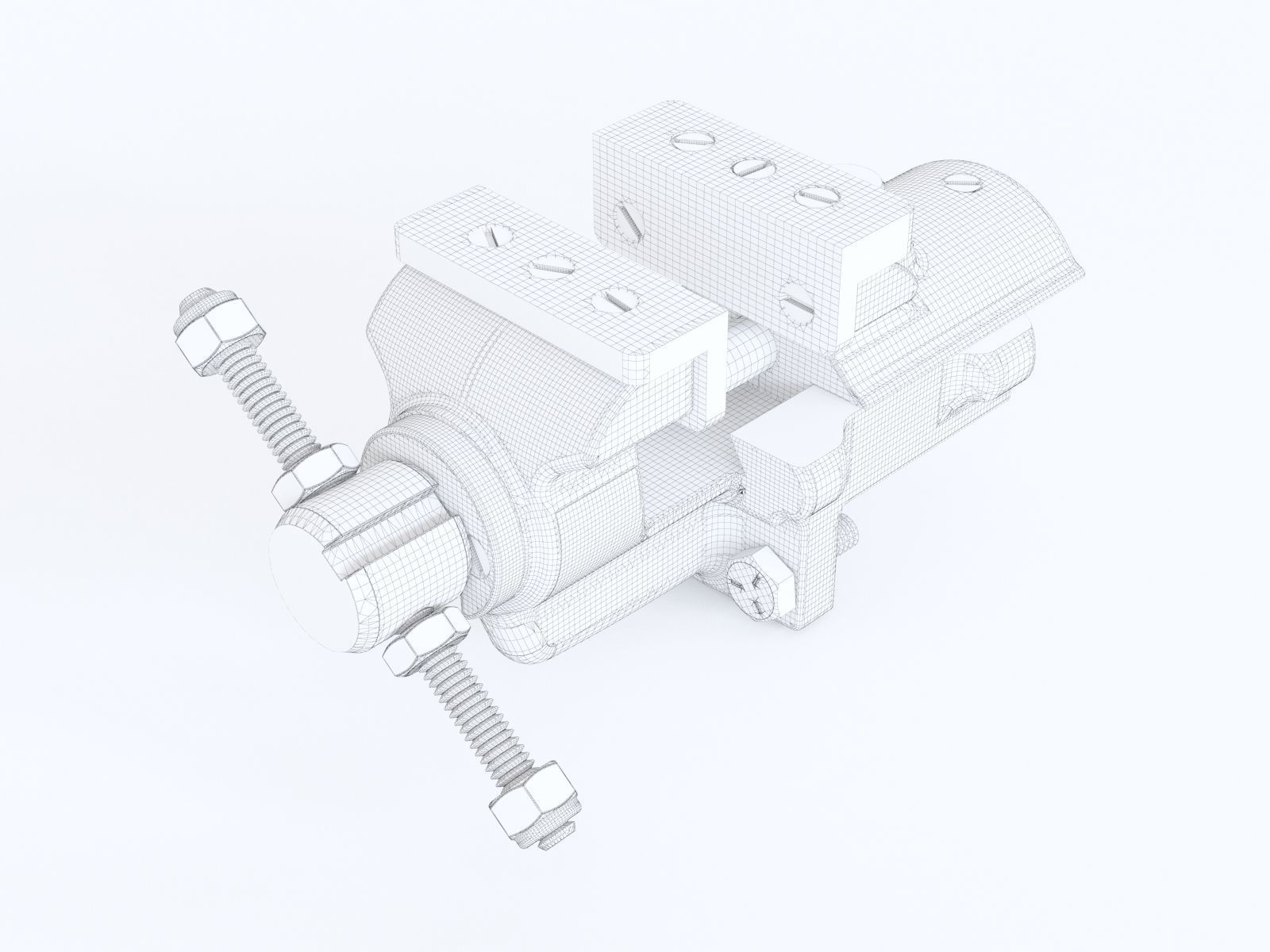 Aluminum vise 3D model_1