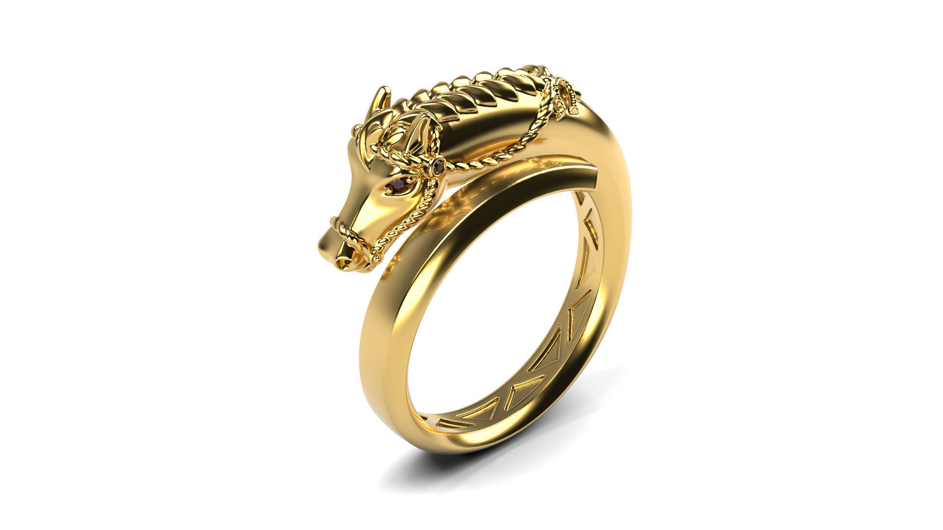 Horse ring 3D print model_1
