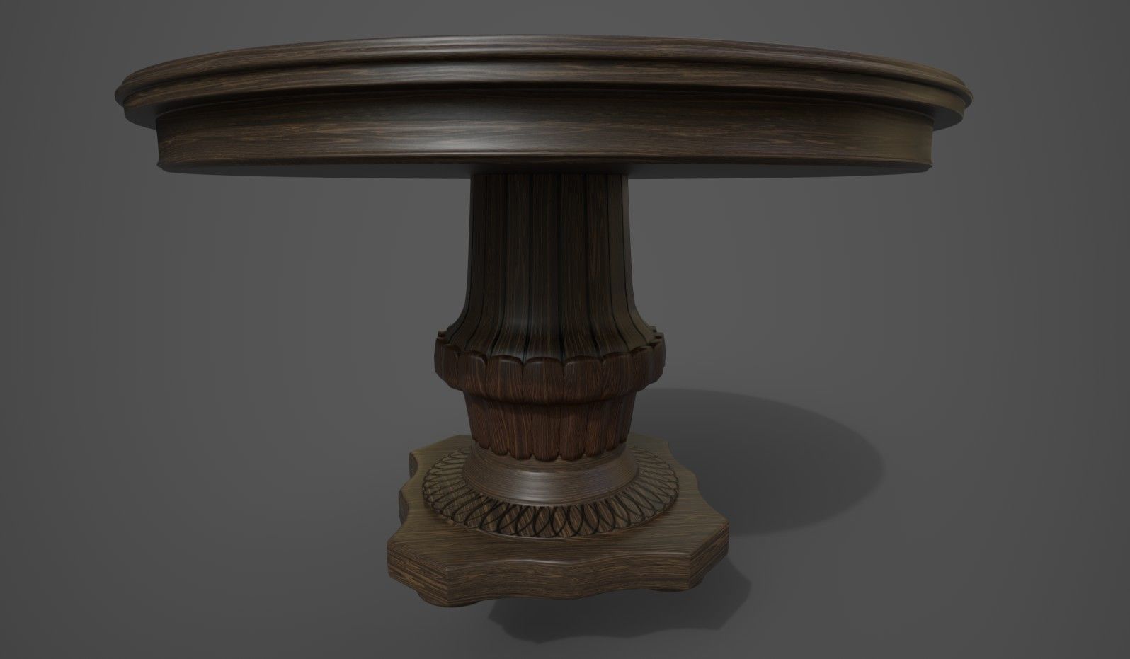 Round table with marble inlay 3D model_3