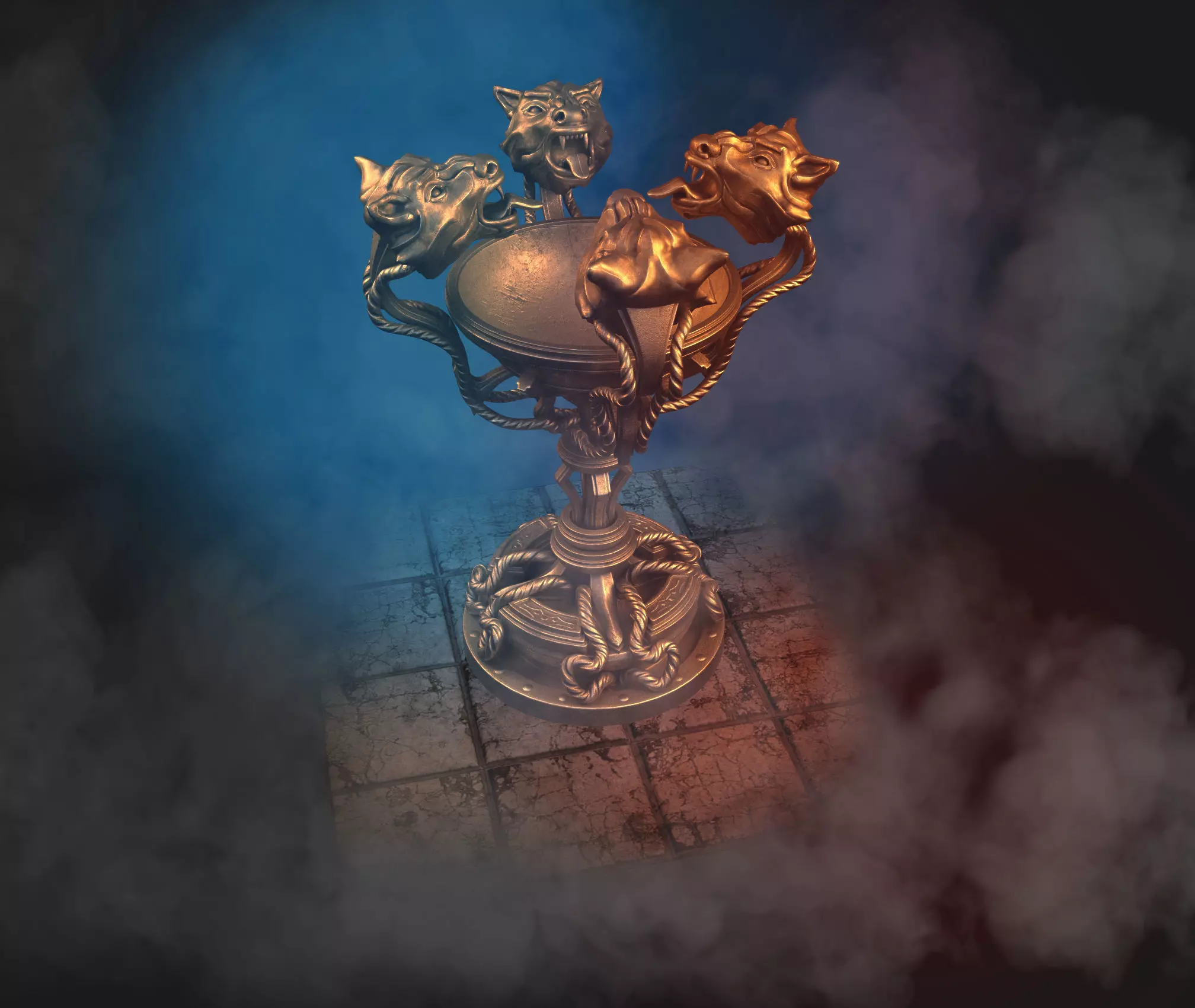 floor lamp tiger fantasy 3D model_0