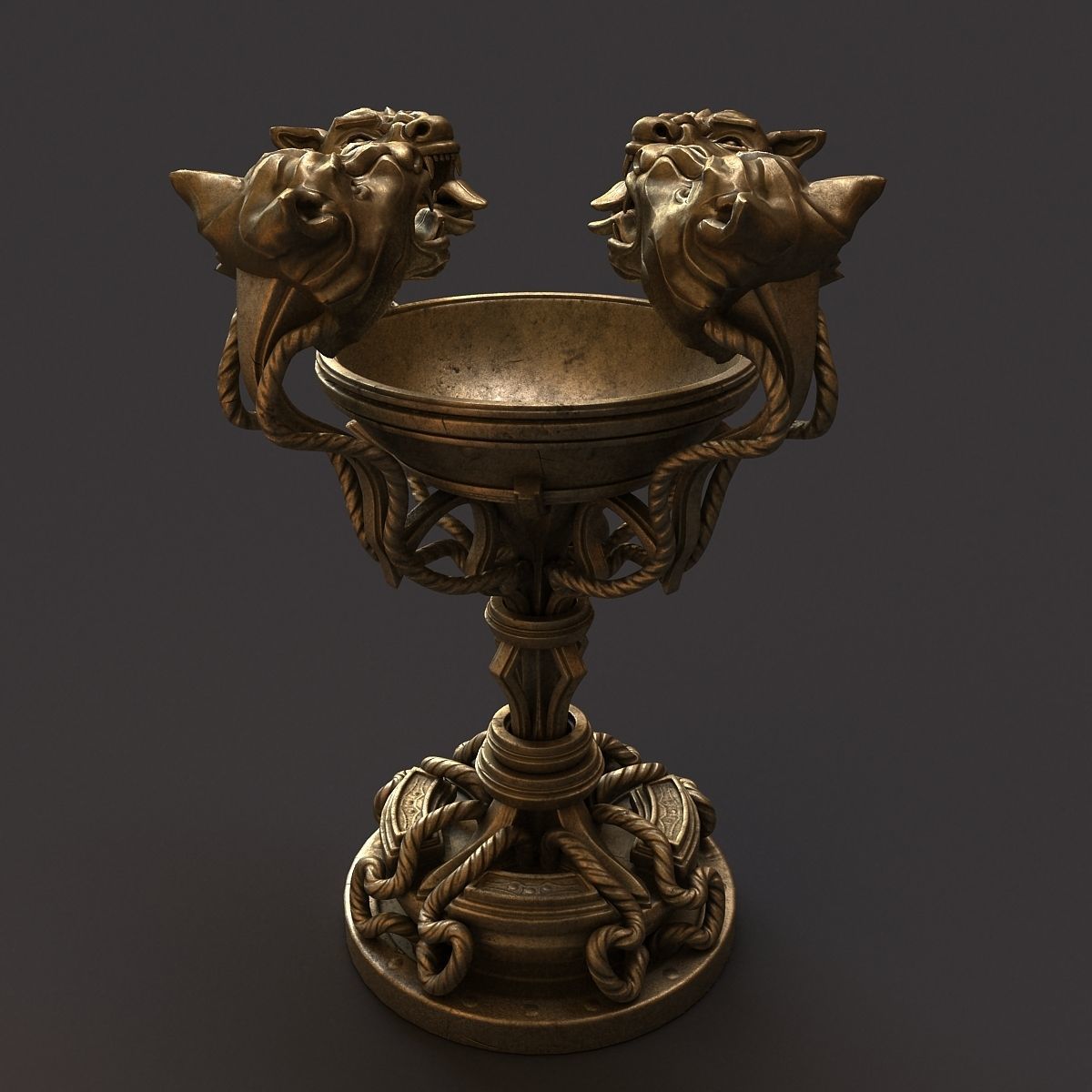 floor lamp tiger fantasy 3D model_2