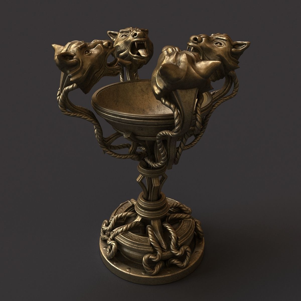 floor lamp tiger fantasy 3D model_4