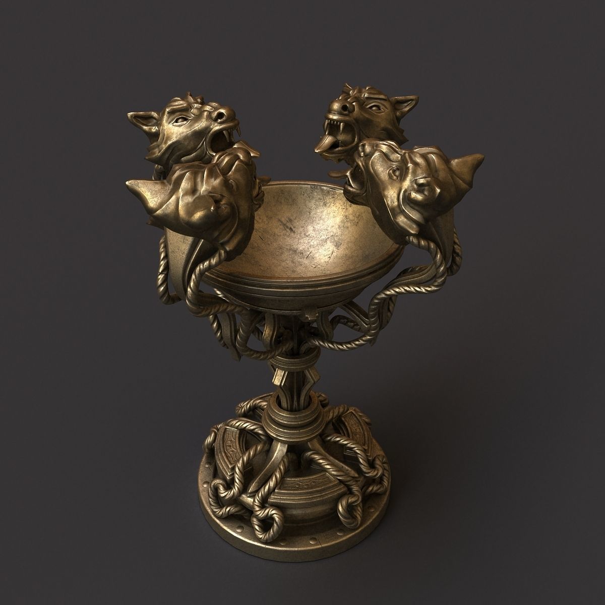 floor lamp tiger fantasy 3D model_1