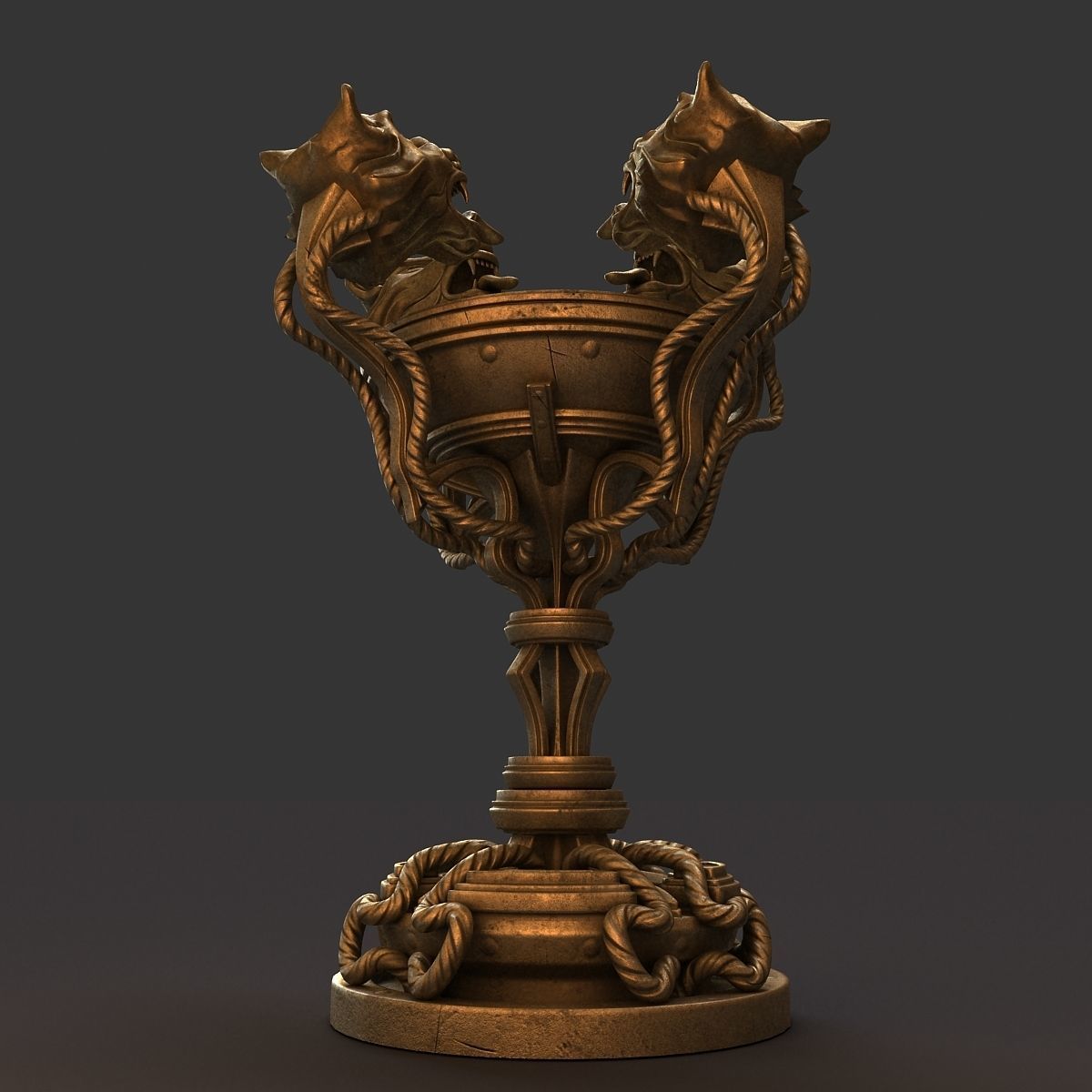 floor lamp tiger fantasy 3D model_5