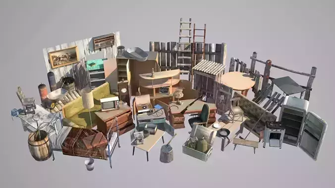 Game Objects Low-poly 3D model
