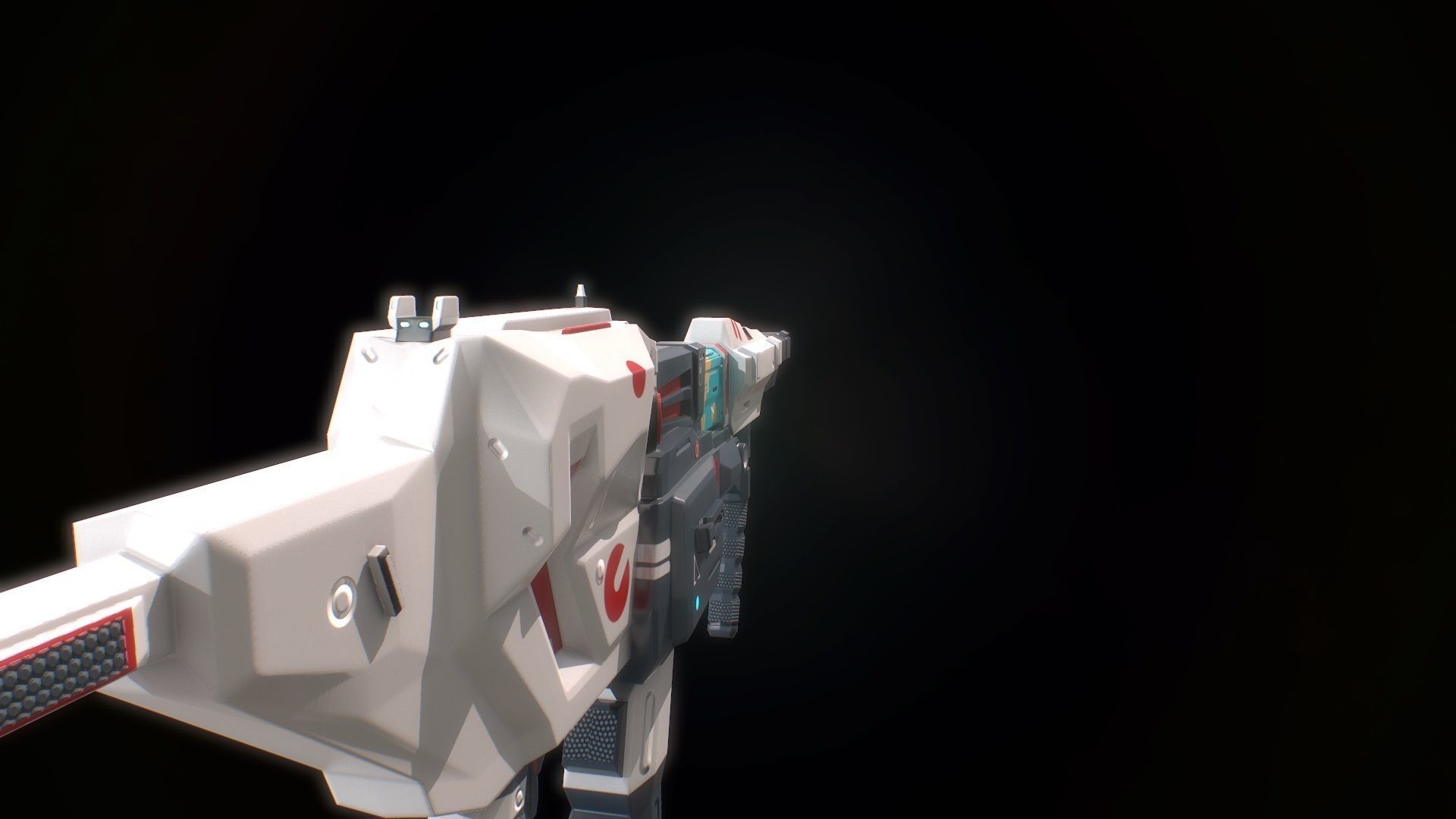 Low poly sci fi impulse rifle weapon asset Low-poly 3D model_4