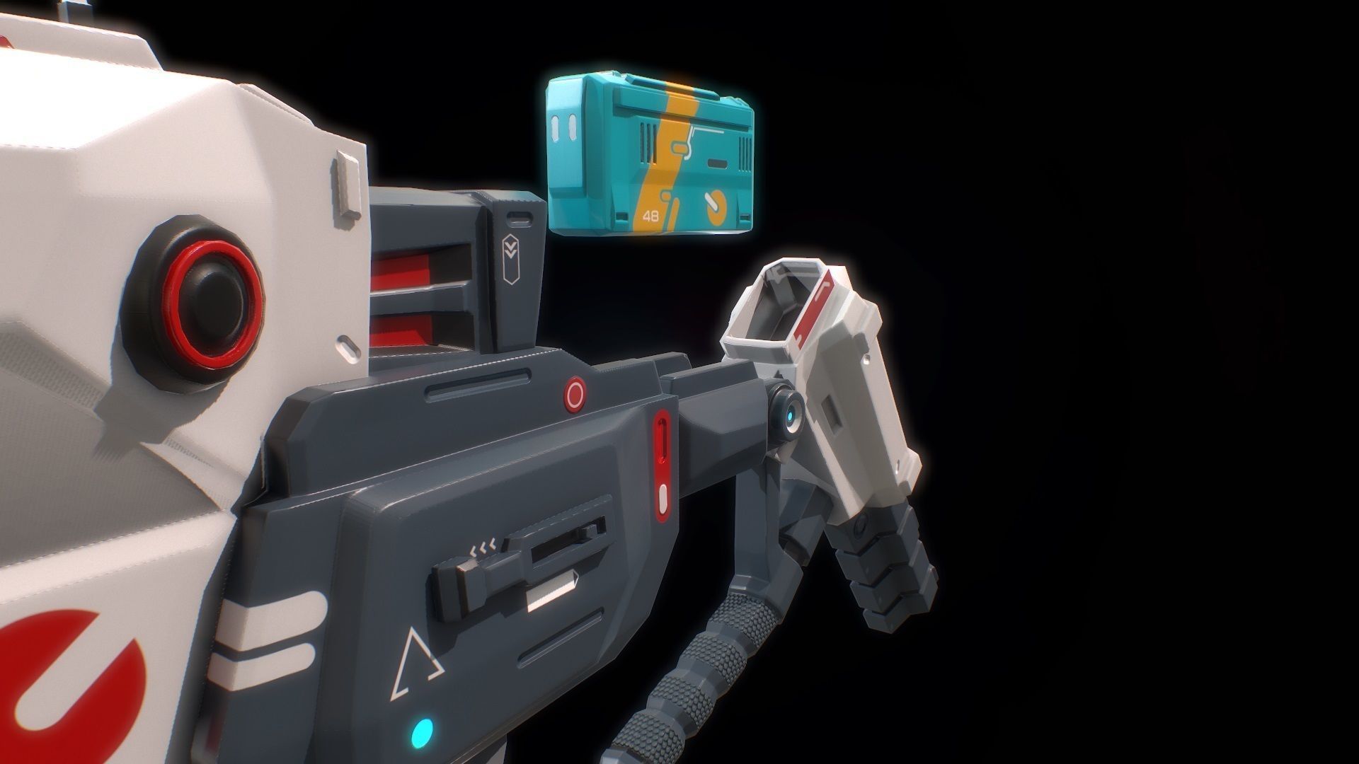 Low poly sci fi impulse rifle weapon asset Low-poly 3D model_7