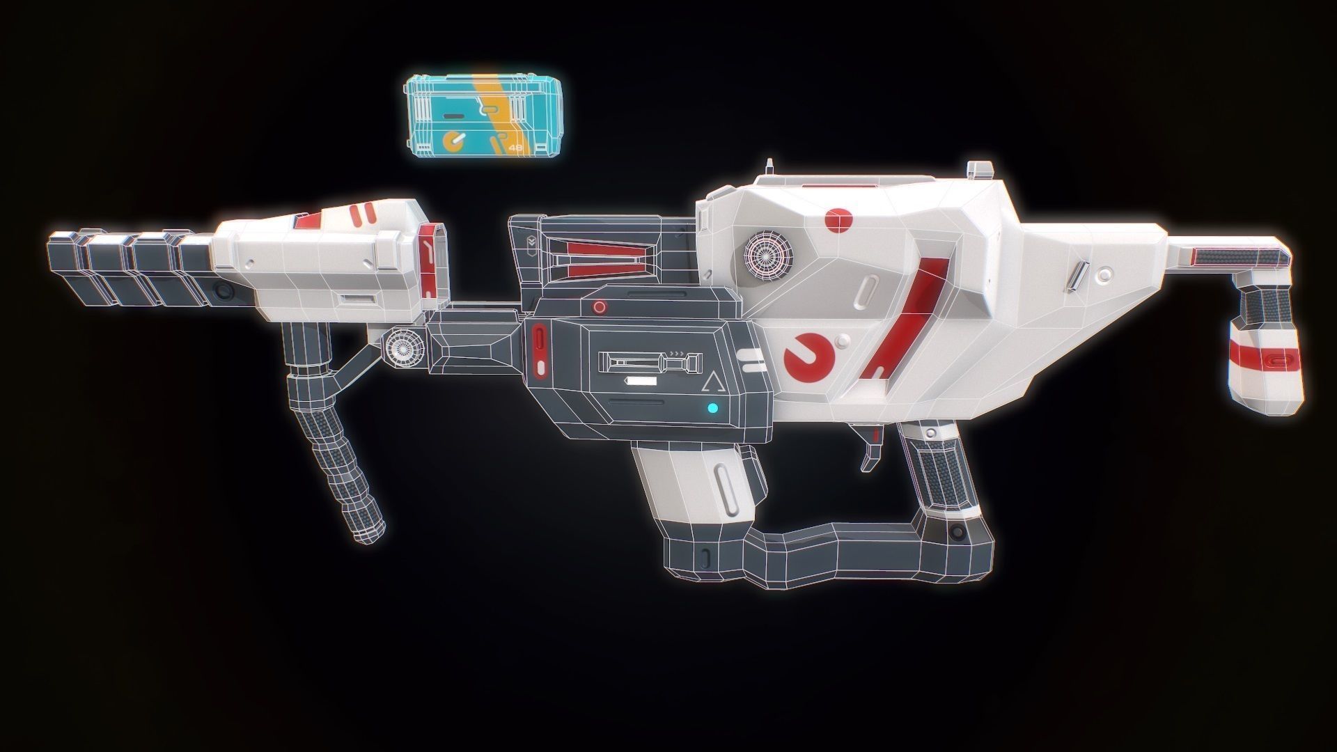 Low poly sci fi impulse rifle weapon asset Low-poly 3D model_8