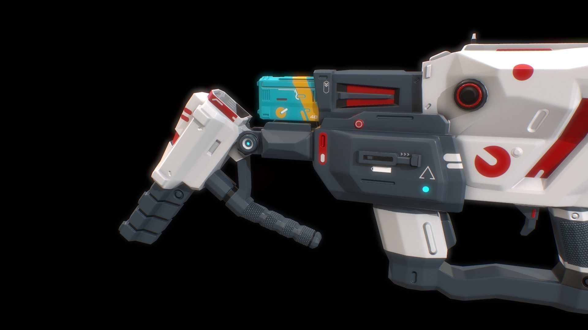 Low poly sci fi impulse rifle weapon asset Low-poly 3D model_5