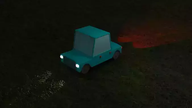 Low Poly car toy in grass 3D print model
