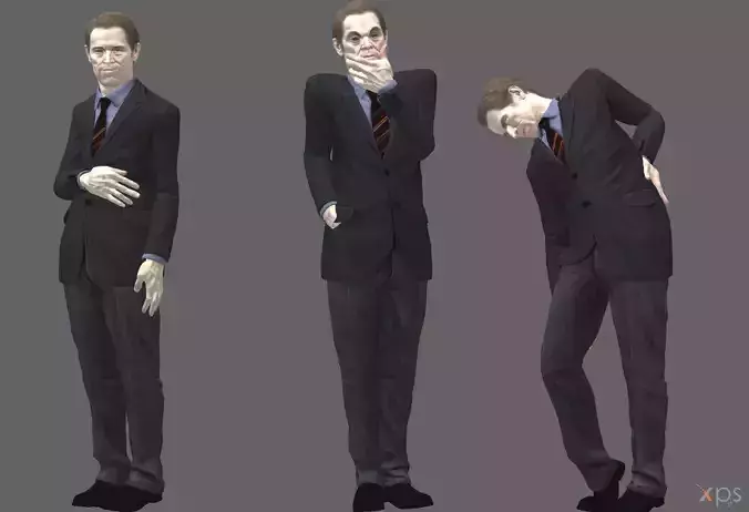 Model Willem Dafoe as Natham Dawkins Rigged Textures Included Low-poly 3D model