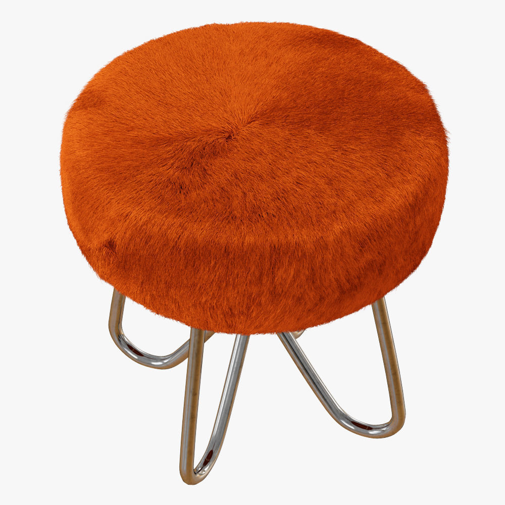 Vintage Ottoman Stool Foot Rest 3D model_2