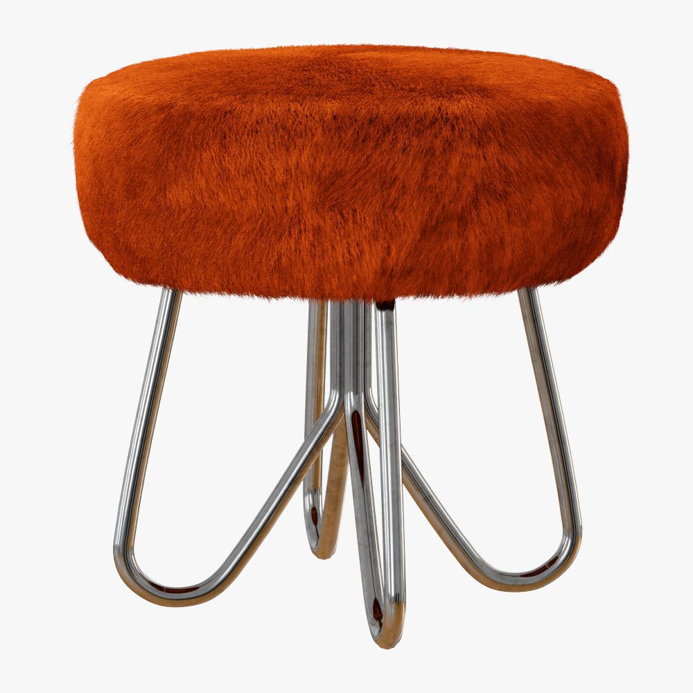 Vintage Ottoman Stool Foot Rest 3D model_1