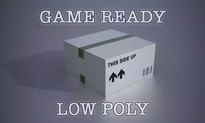 White Box This Side Up Low Poly Game Ready Low-poly 3D model