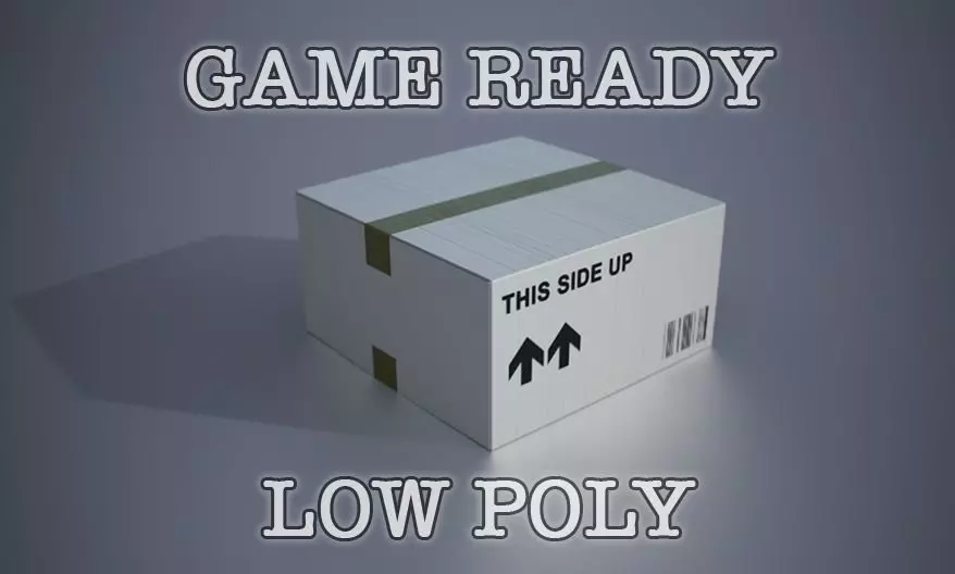 White Box This Side Up Low Poly Game Ready Low-poly 3D model