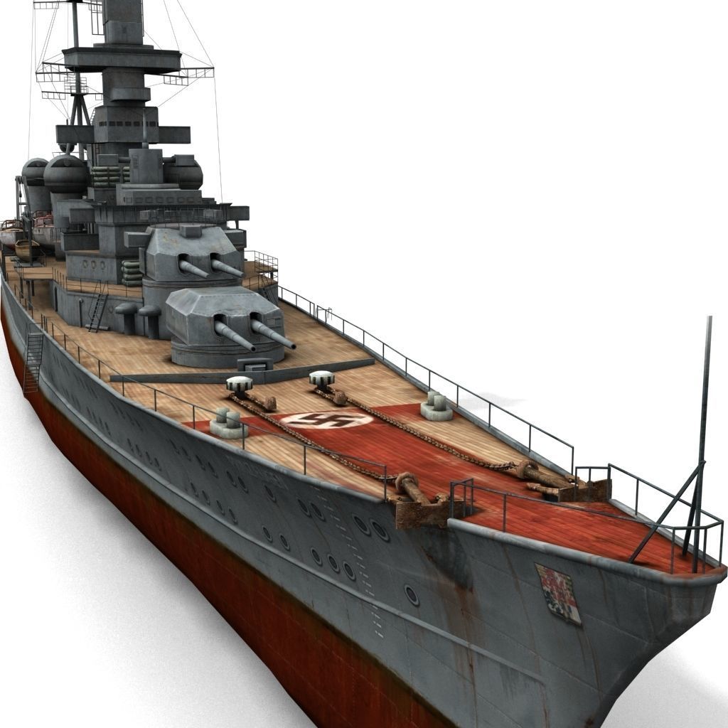 Prinz Eugen Cruiser Low-poly 3D model_7