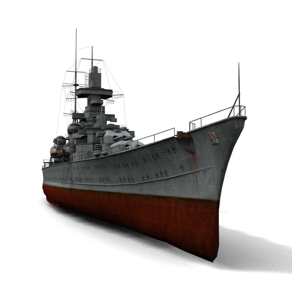 Prinz Eugen Cruiser Low-poly 3D model_2