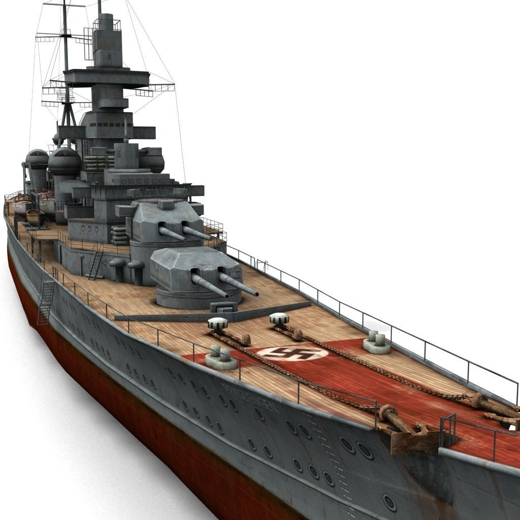 Prinz Eugen Cruiser Low-poly 3D model_10