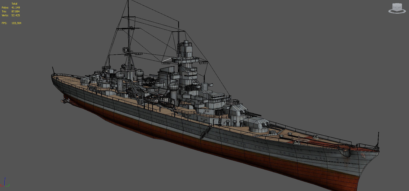 Prinz Eugen Cruiser Low-poly 3D model_13