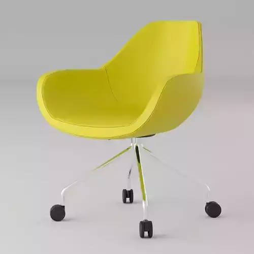 Yellow leather office chair
