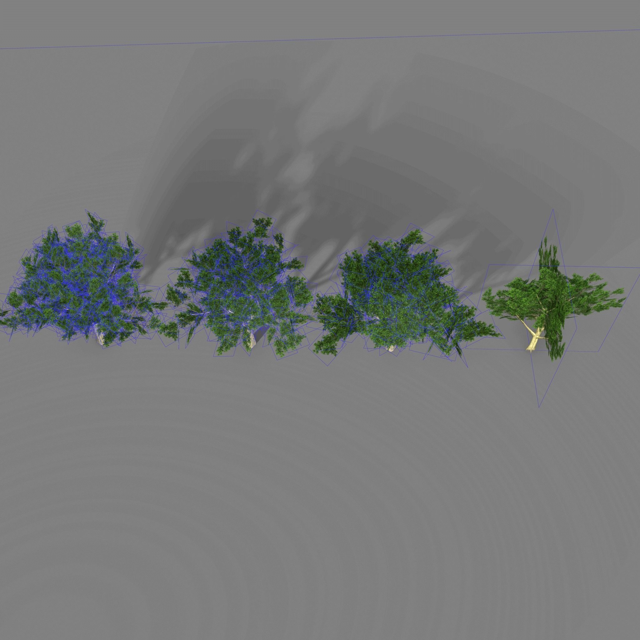 Maple four trees Low-poly 3D model_2