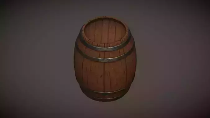 Low Poly Barrel wooden