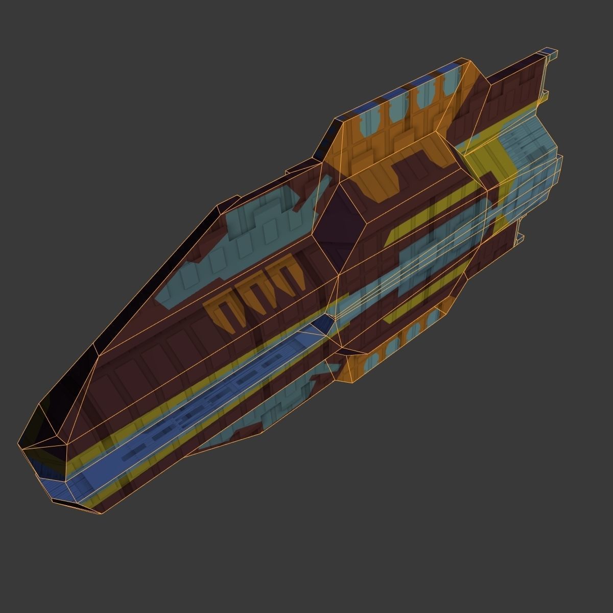 StarFreighter star wars spaceship Low-poly 3D model_11