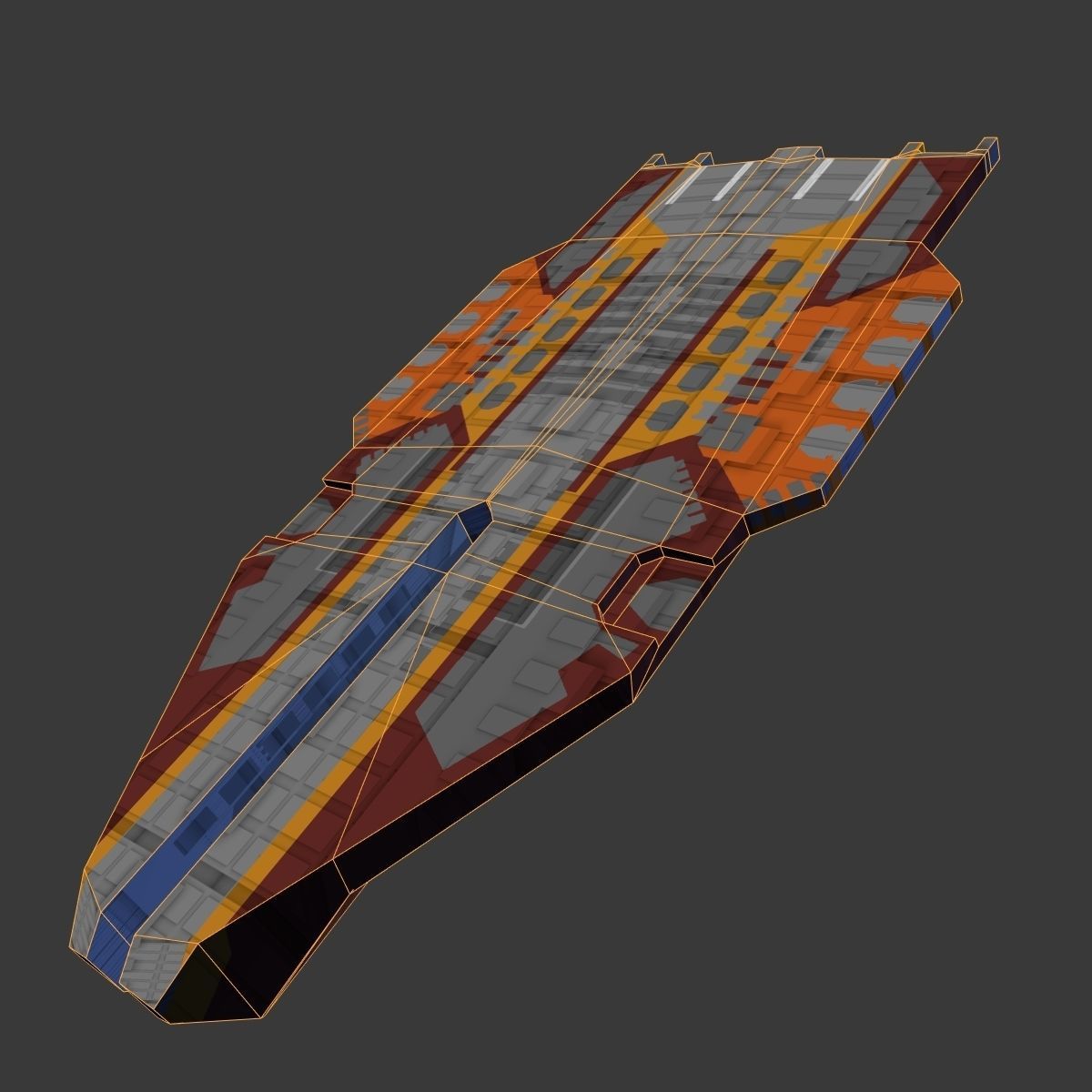 StarFreighter star wars spaceship Low-poly 3D model_10