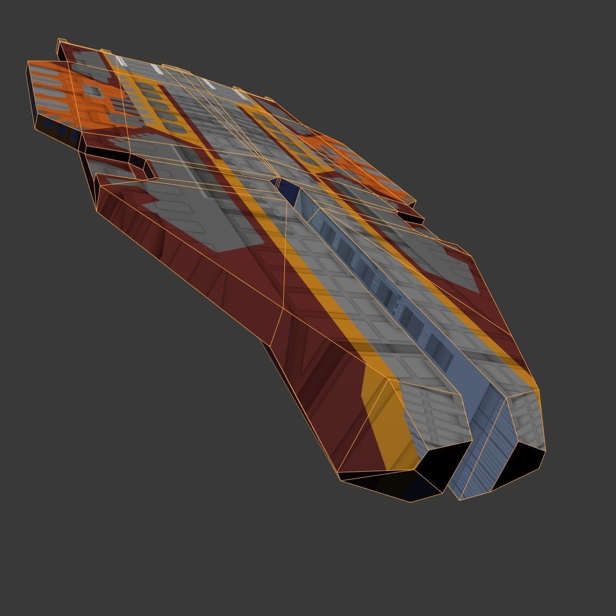 StarFreighter star wars spaceship Low-poly 3D model_7