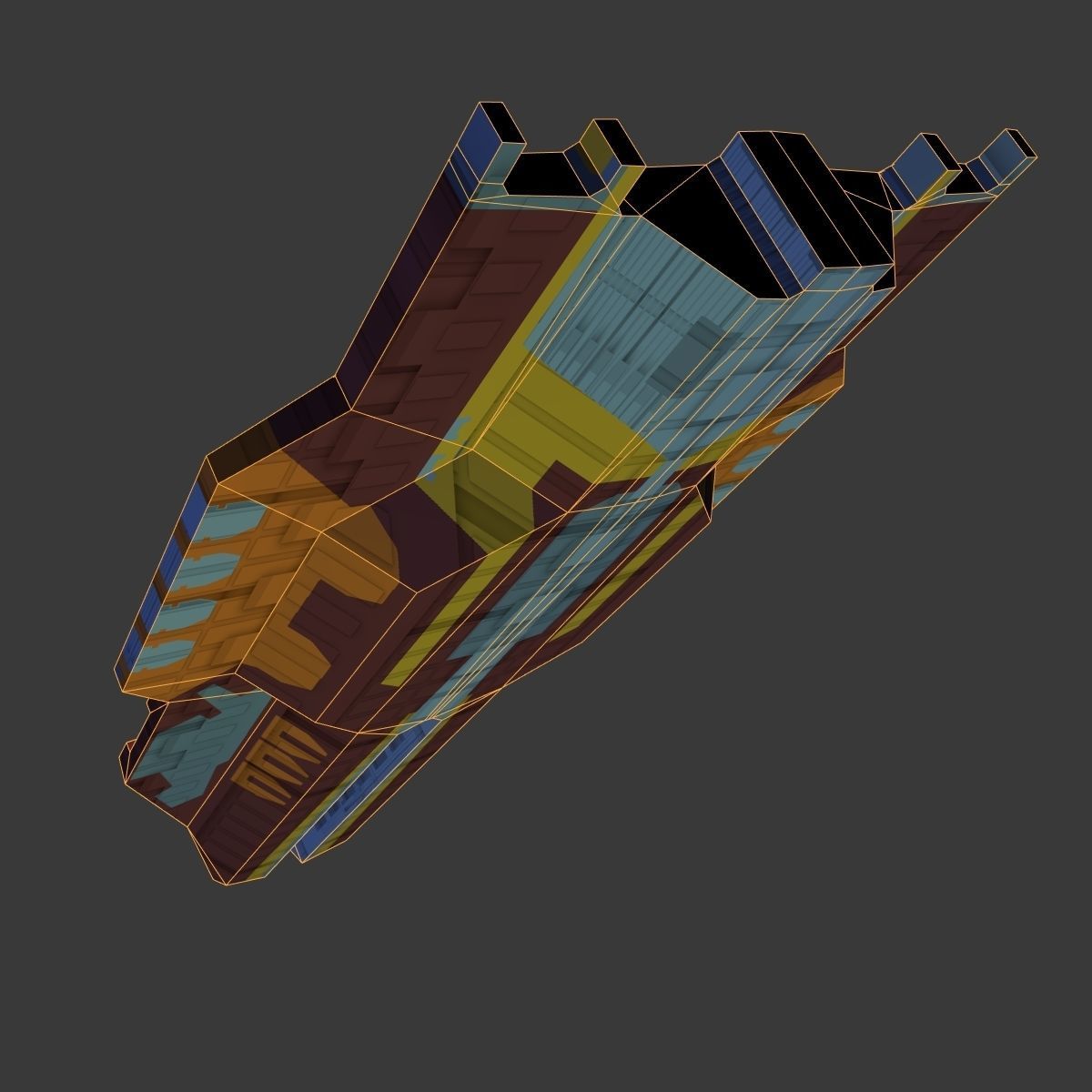 StarFreighter star wars spaceship Low-poly 3D model_9
