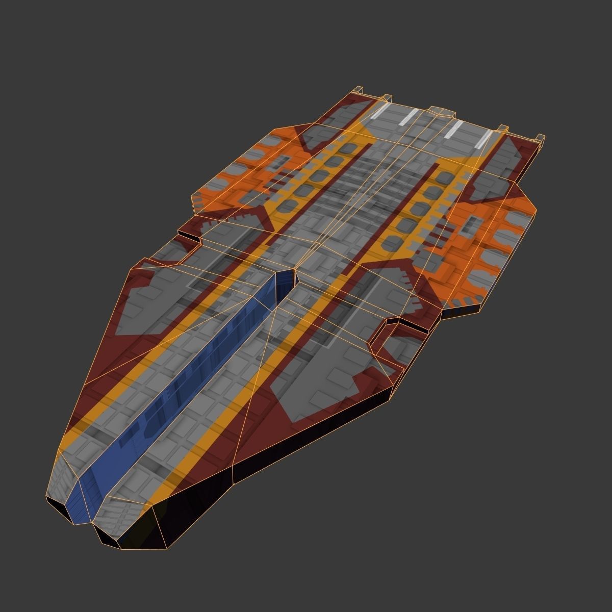 StarFreighter star wars spaceship Low-poly 3D model_6