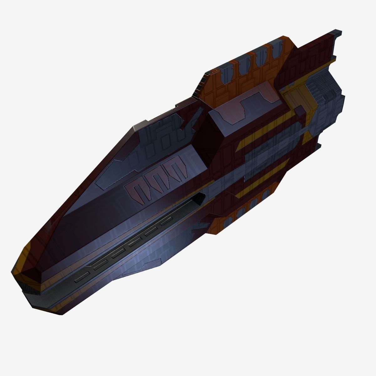 StarFreighter star wars spaceship Low-poly 3D model_4