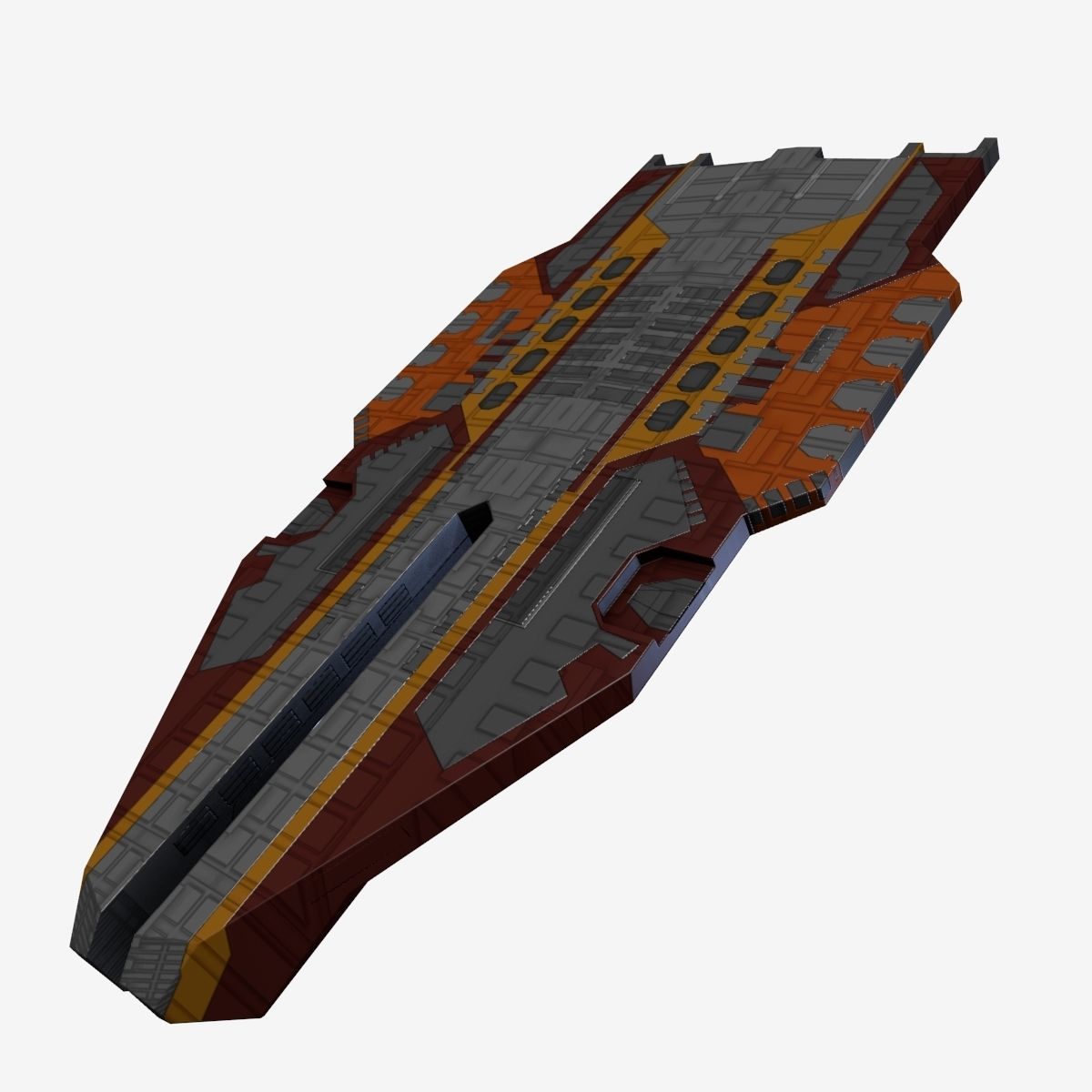 StarFreighter star wars spaceship Low-poly 3D model_1
