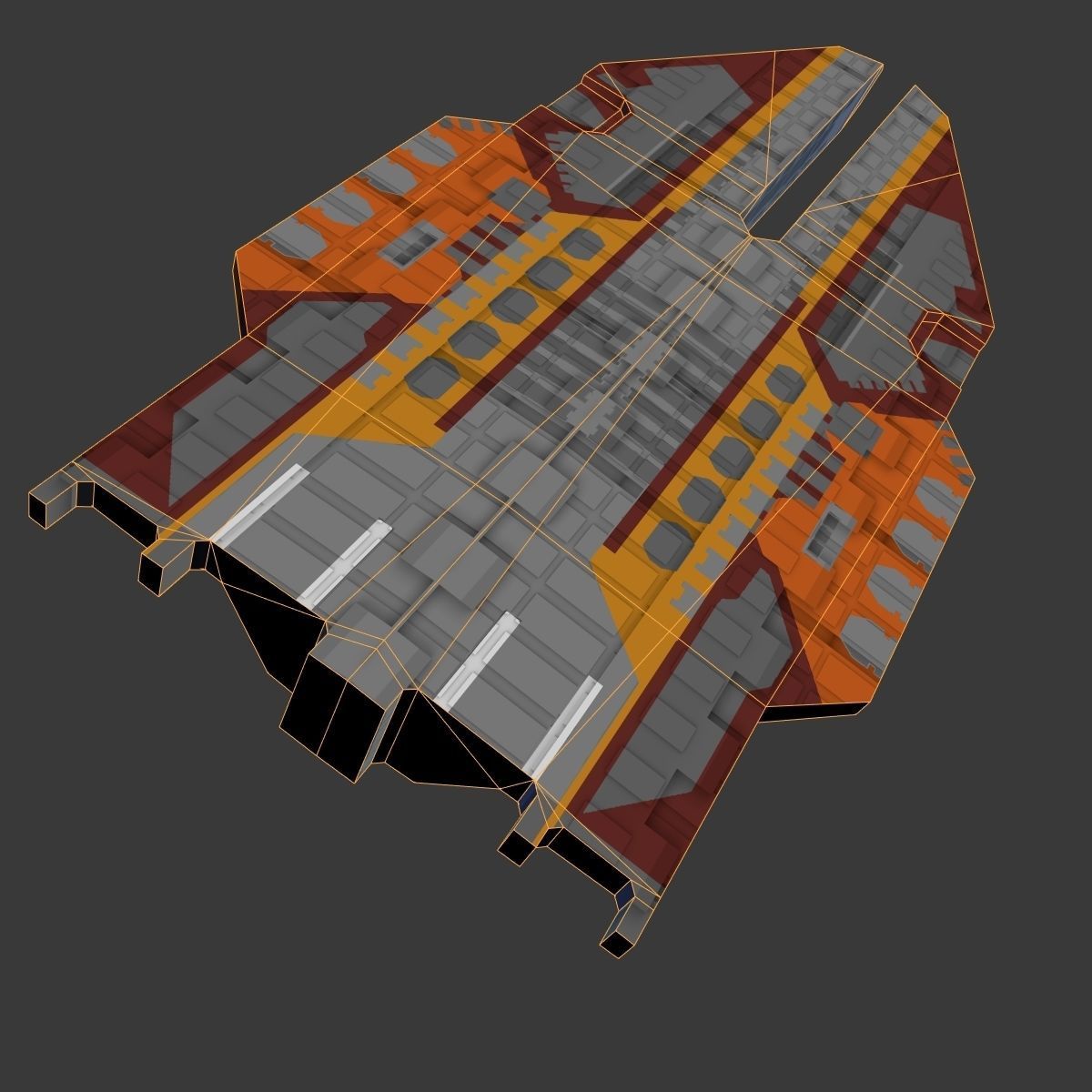 StarFreighter star wars spaceship Low-poly 3D model_8