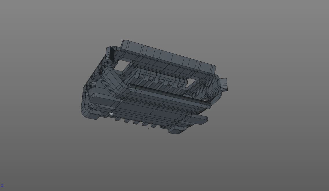 Micro USB Male and Female Connector 3D model_4