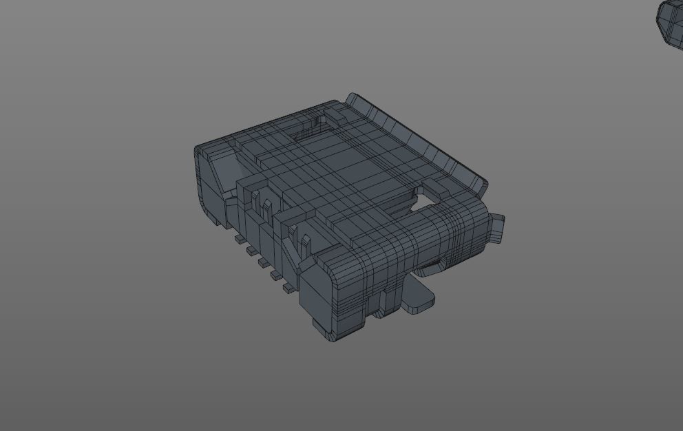 Micro USB Male and Female Connector 3D model_5