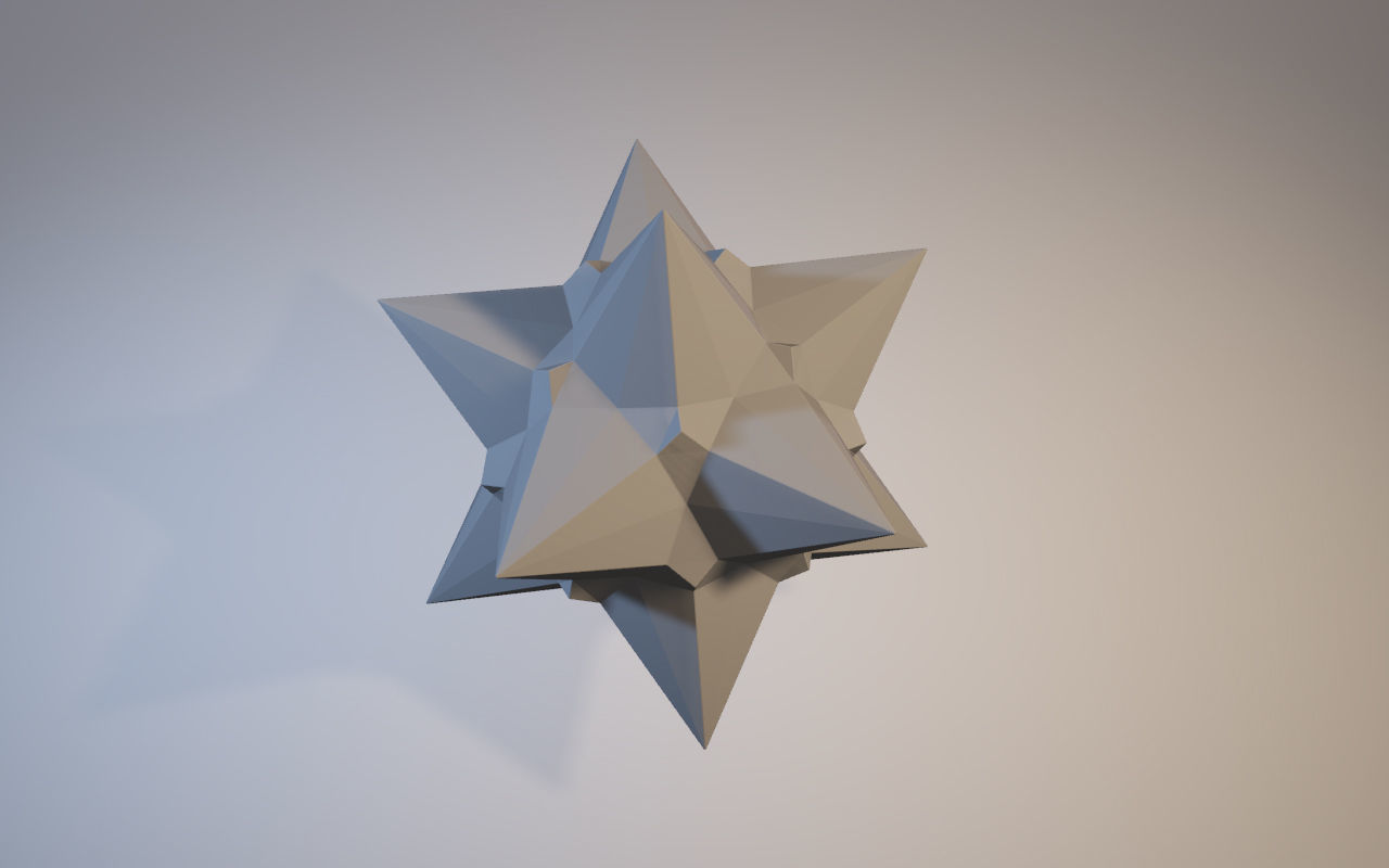 A set of fractal three-dimensional monochrome symbolic objects 3D print model_3