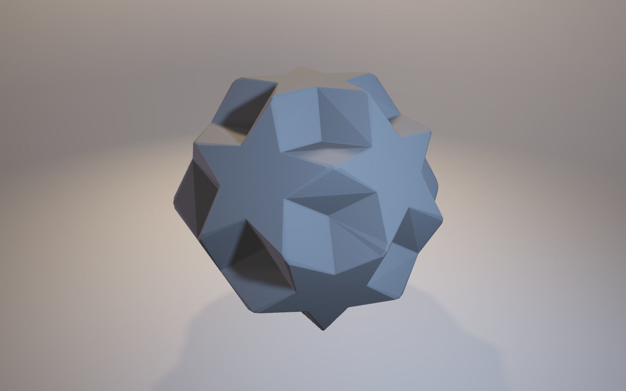 A set of fractal three-dimensional monochrome symbolic objects 3D print model_4