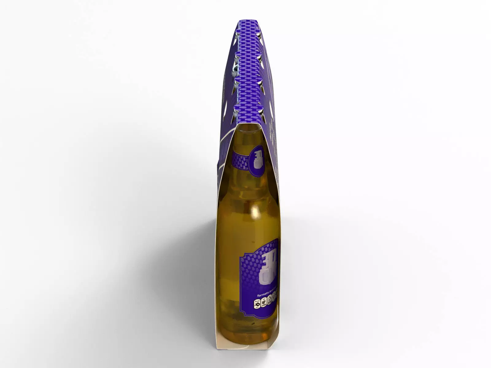 4 pack of 330ml bottles in a thin sleeve 3D model_4